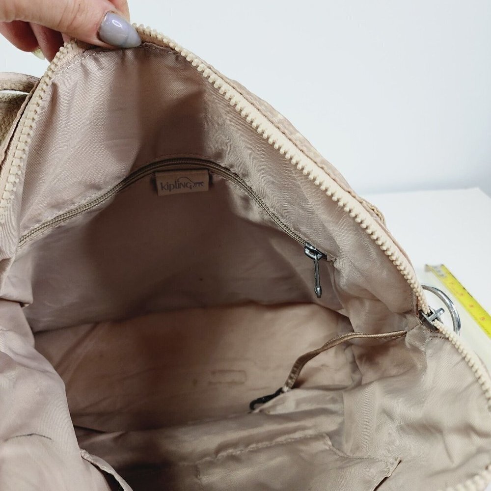 Kipling Elysia Metallic Shoulder Bag Rose Gold Strap‎ Zipper Medium Travel - Picture 13 of 15